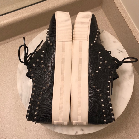 Ash Krush Black studded leather platform shoes - Picture 6 of 8